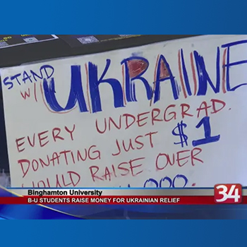 First Year students of Binghamton University raise funds for Ukraine